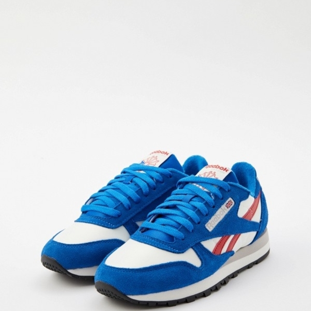Reebok Men's Blue, Red Classic Leather Sneakers